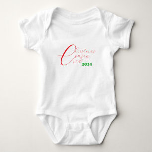 Body Para Bebê Tipografia da Tripulação do Primo de Natal
