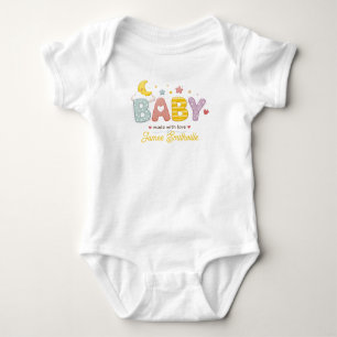 Body Para Bebê Tipografia de Bebê Fofa Feita Com Amor
