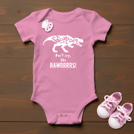 Body Para Bebê Tipografia Divertida de Dinossauro Grumpasaur Rawr