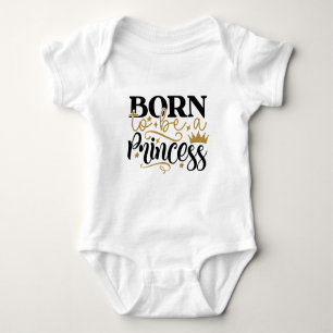 Body Para Bebê Tipografia Nascida Para Ser Uma Princesa