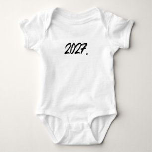 Body Para Bebê Tipografia Pincel Tinta Ano De 2027