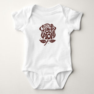 Body Para Bebê Tipografia Rosa de Amor Você Mamãe