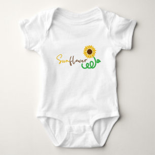 Body Para Bebê Tipografia Sunflower Art