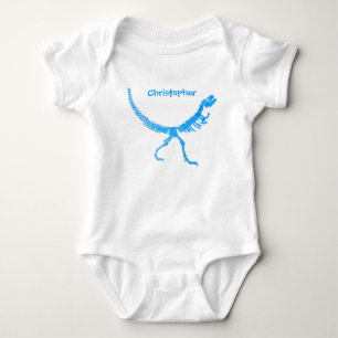 Body Para Bebê Tiranossauro azul personalizado Rex