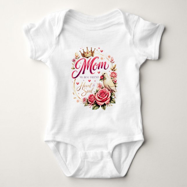 Body Para Bebê 🌸 Título (SEO + Tendência) Design Coroa de Rosa p (Frente)