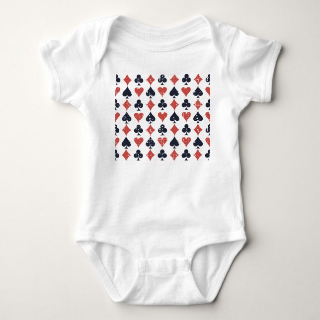 Body Para Bebê Tocando Cartões: Grunge Abstrato Patterno (Frente)
