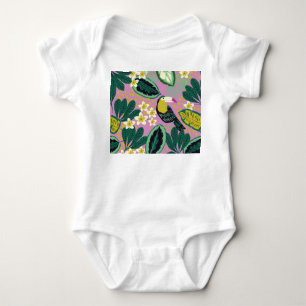Body Para Bebê Tocantes Tropicais: Padrão de Flor