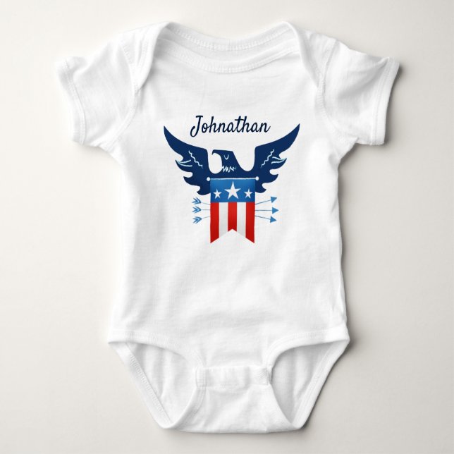Body Para Bebê Toda Águia Americana e Patriótica (Frente)