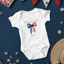 Body Para Bebê Toda Garota Americana Coquete Laço