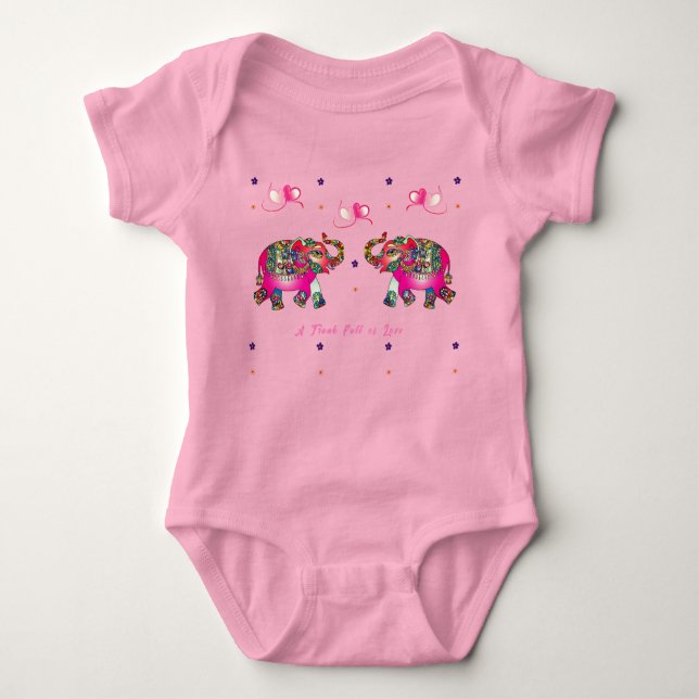 Body Para Bebê Toddler Fashion Cute Elefante (Frente)
