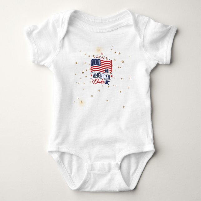 Body Para Bebê Todo americano Fireworks Baby Bodycase (Frente)
