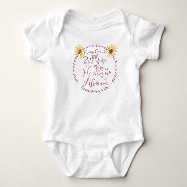 Body Para Bebê Todo Bom e Perfeito Presente Verde com Girassóis (Frente)