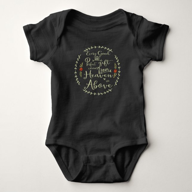 Body Para Bebê Todo Bom e Perfeito Presente Verde com Rosas Verme (Frente)