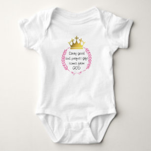 Body Para Bebê TODO PRESENTE BOM E PERFEITO DE DEUS Menina