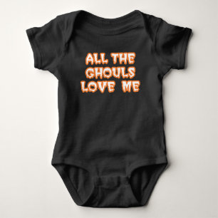 Body Para Bebê Todos Os Ghouls Me Adoram Criança Roupa Negra