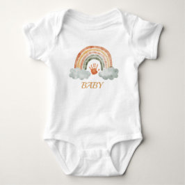Body Para Bebê Tom de Terra Tons de Aguarela Boho Arco-Íris "Bebê