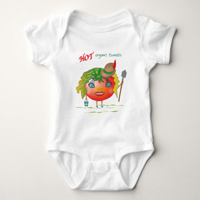 Body Para Bebê Tomate Orgânico Quente (Frente)