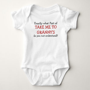 Body Para Bebê Tome-me ao Bodysuit da criança do bebê da avó