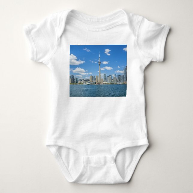 Body Para Bebê Toronto Skyline: Beleza Urbana do Canadá (Frente)
