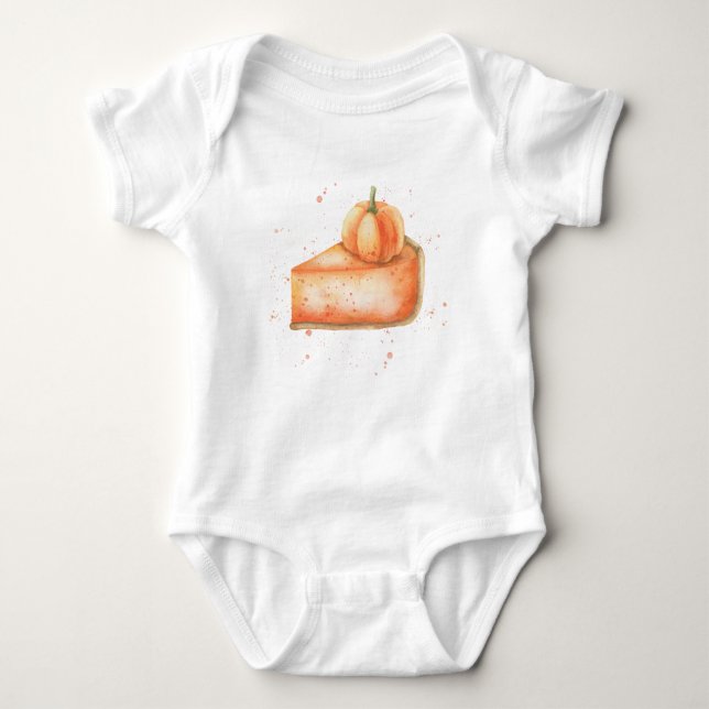 Body Para Bebê Torta de abóbora aquarela (Frente)