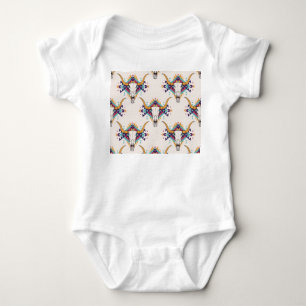 Body Para Bebê Touro Tribal Caveira: Boho Sem Semente