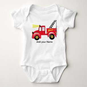 Body Para Bebê Tow Truck "adicione seu próprio nome"