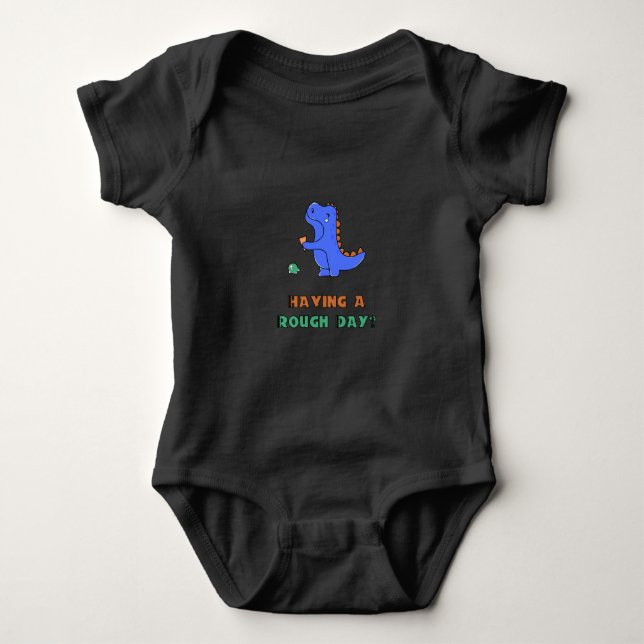 Body Para Bebê Trabalho de Arte Sorvete do Dinossauro (Frente)
