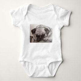Body Para Bebê Trabalhos de arte adoráveis do Pug pela canção de