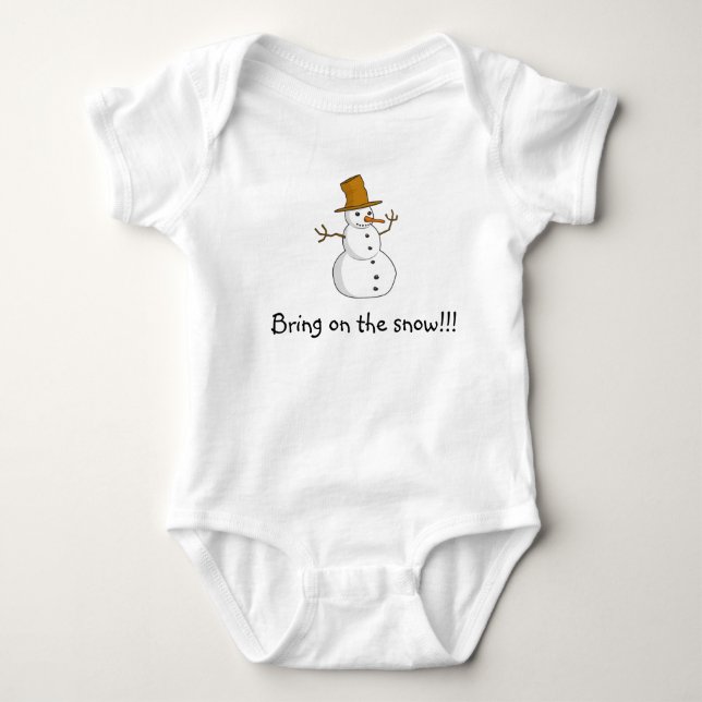 Body Para Bebê Traga a neve bebê rastejante (Frente)