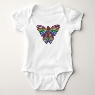Body Para Bebê Traje Butterfly Arco-íris (branco) - Bodysuit