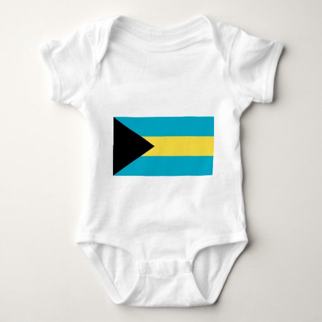 Body Para Bebê Traje de bebê com bandeira Bahamas (Frente)