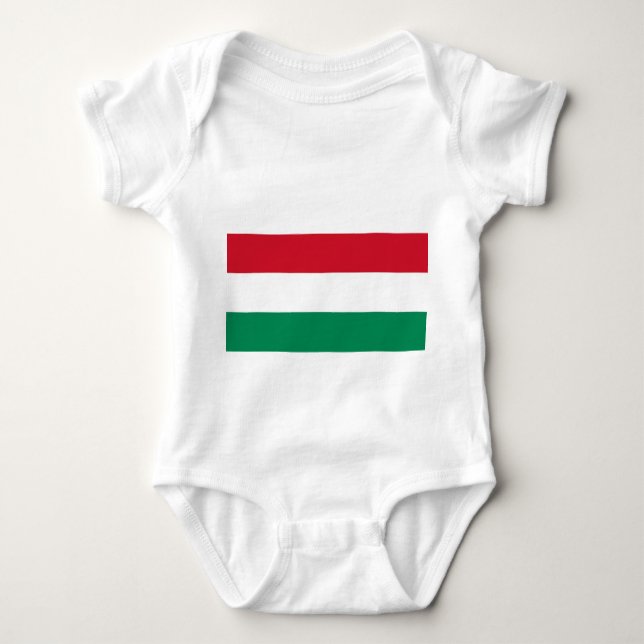 Body Para Bebê Traje de bebê com bandeira da Hungria (Frente)