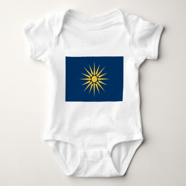 Body Para Bebê Traje de bebê com bandeira da Macedônia (Frente)