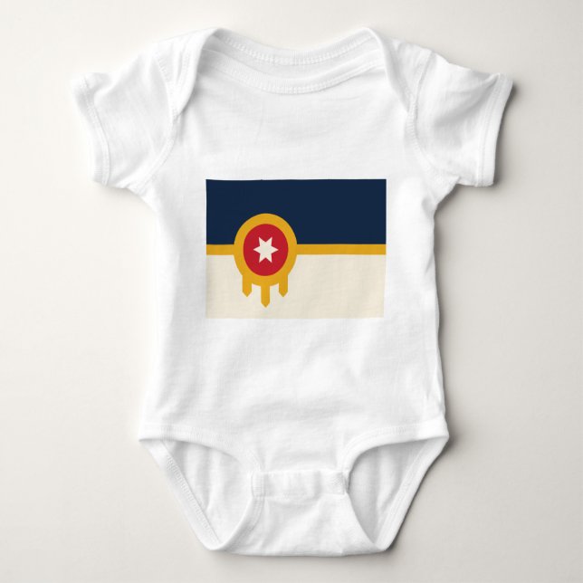 Body Para Bebê Traje de bebê com bandeira de Tulsa, Oklahoma (Frente)