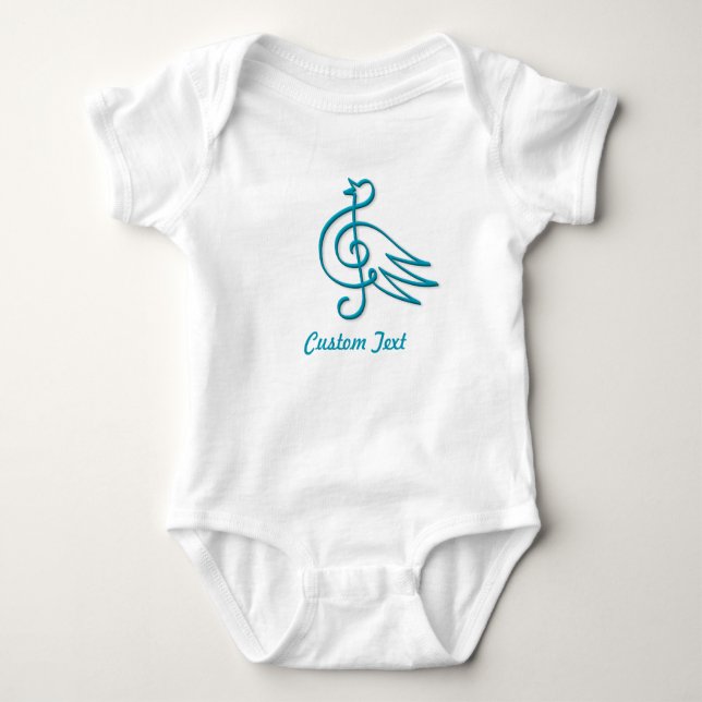 Body Para Bebê Traje de bebê com música azul (Frente)