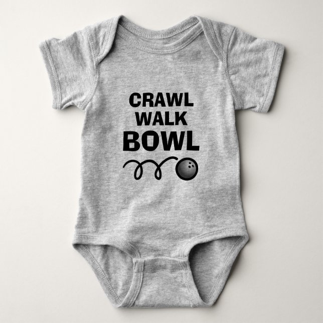 Body Para Bebê Traje de bebê engraçado da Walk Bowl para recém-na (Frente)