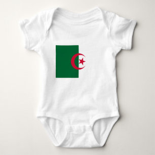 Body Para Bebê Traje de bebê patriótico com bandeira Argélia