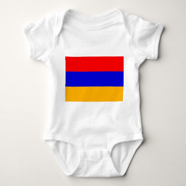 Body Para Bebê Traje de bebê patriótico com bandeira armênia (Frente)