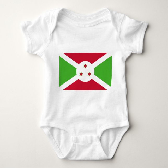 Body Para Bebê Traje de bebê patriótico com bandeira Burundi (Frente)