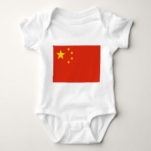 Body Para Bebê Traje de bebê patriótico com bandeira chinesa