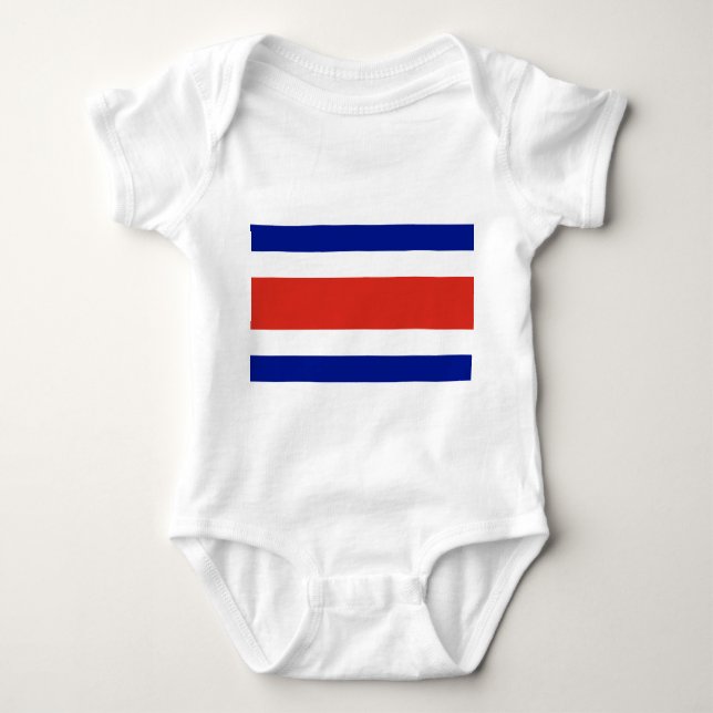 Body Para Bebê Traje de bebê patriótico com bandeira Costa Rica (Frente)