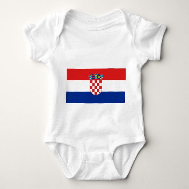 Body Para Bebê Traje de bebê patriótico com bandeira da Croácia (Frente)