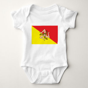Body Para Bebê Traje de bebê patriótico com bandeira da Sicília