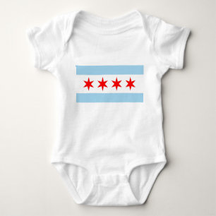 Body Para Bebê Traje de bebê patriótico com bandeira de Chicago, 