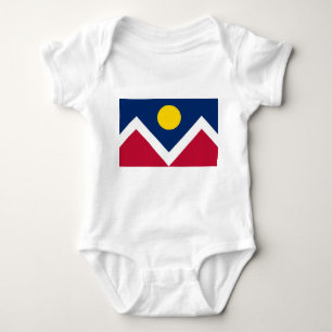 Body Para Bebê Traje de bebê patriótico com bandeira de Denver,