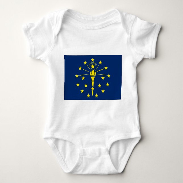 Body Para Bebê Traje de bebê patriótico com bandeira de Indiana (Frente)