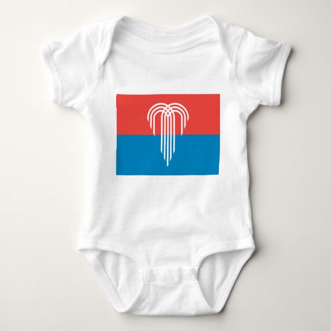 Body Para Bebê Traje de bebê patriótico com bandeira de Kansas Ci (Frente)