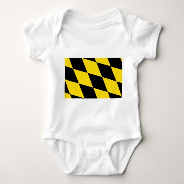 Body Para Bebê Traje de bebê patriótico com bandeira de Munique (Frente)