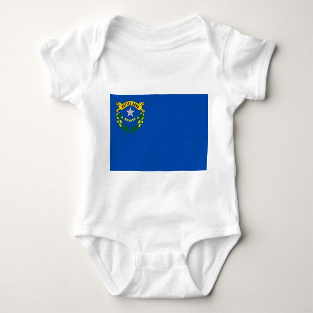 Body Para Bebê Traje de bebê patriótico com bandeira de Nevada (Frente)