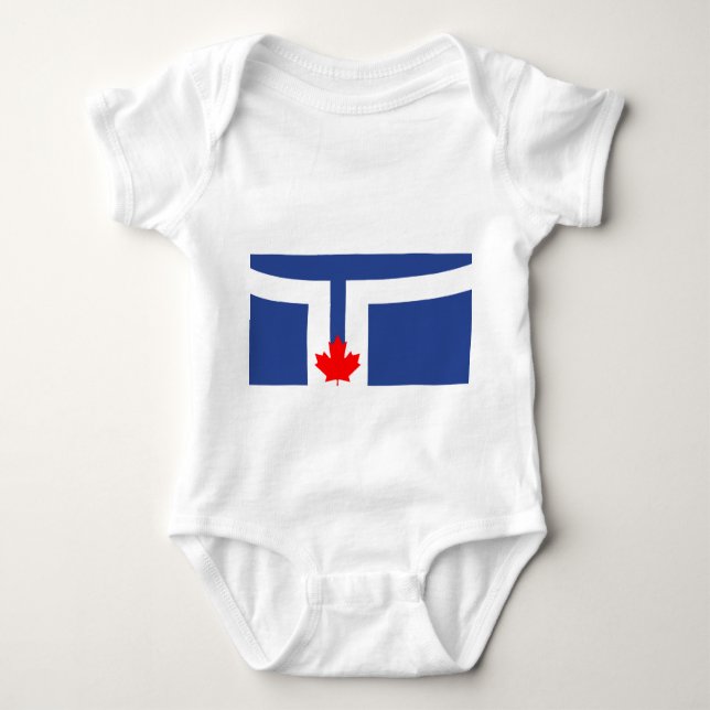 Body Para Bebê Traje de bebê patriótico com bandeira de Toronto (Frente)